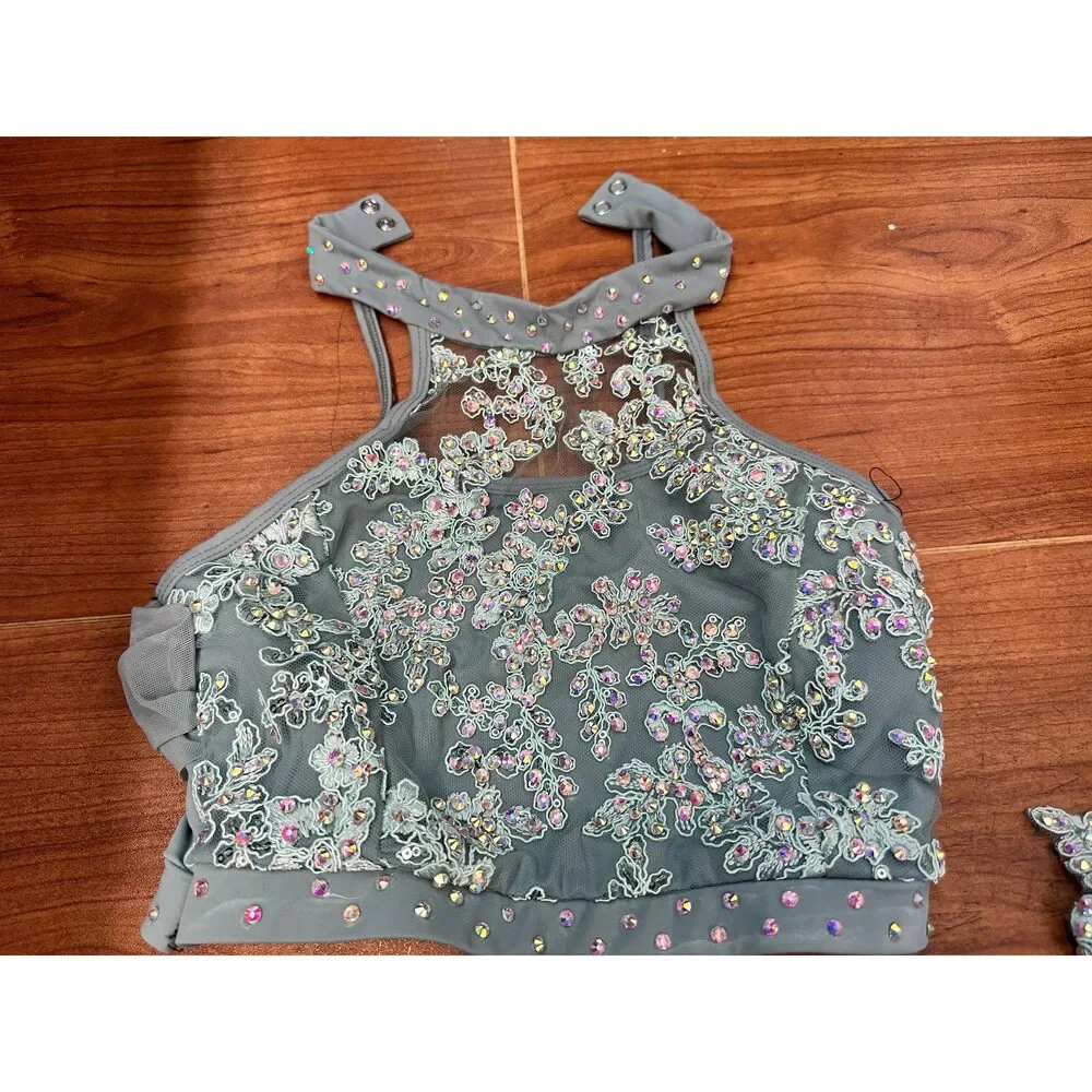Pre-Owned Dance Costume XL Child Green Revolution RC24589 Lyrical Contemporary